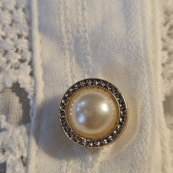 Regal White Boho Lace Button Up Blouse Woman’s 4XL Victorian Prairie Romantic To - Picture 5 of 12